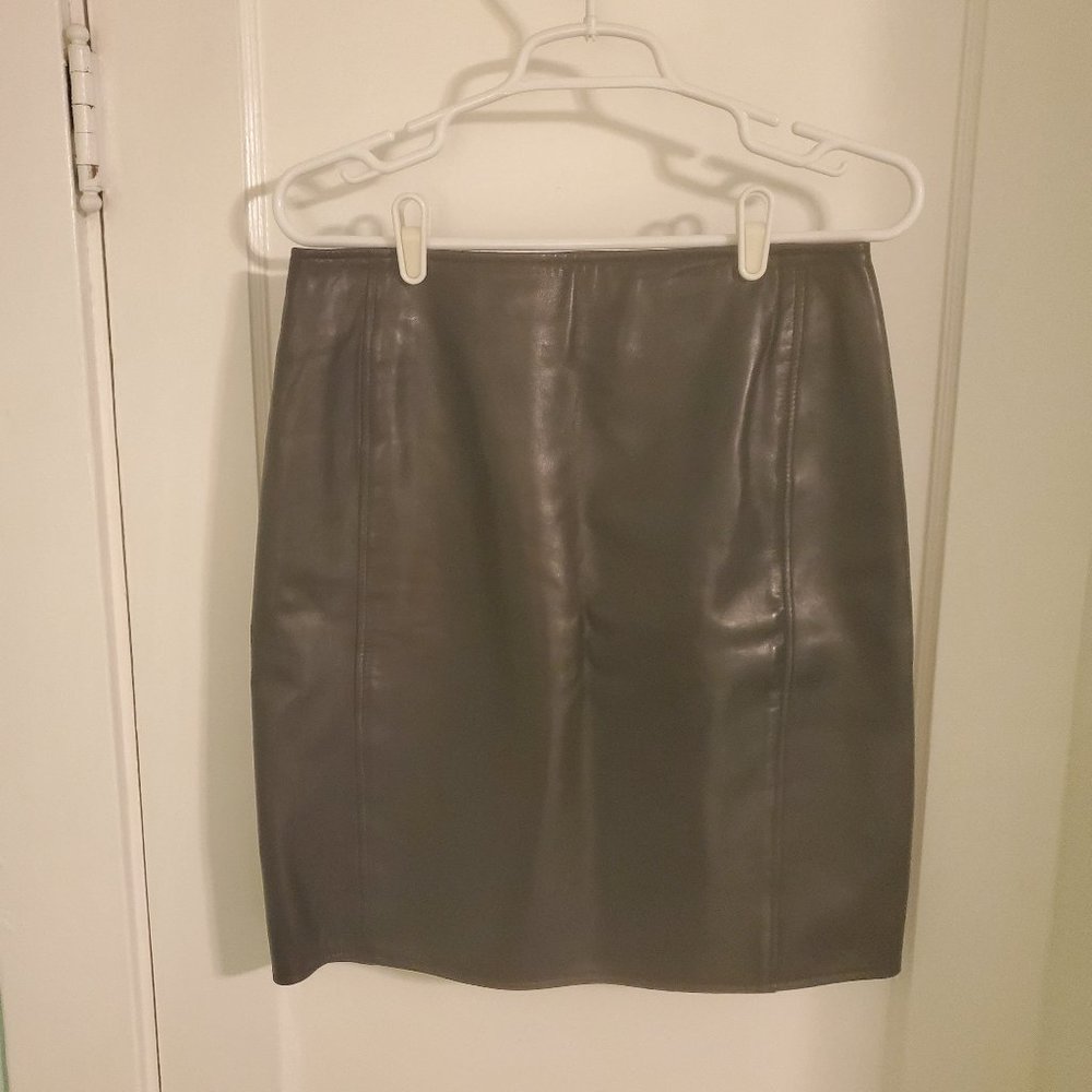 Burberry black leather skirt, size 12